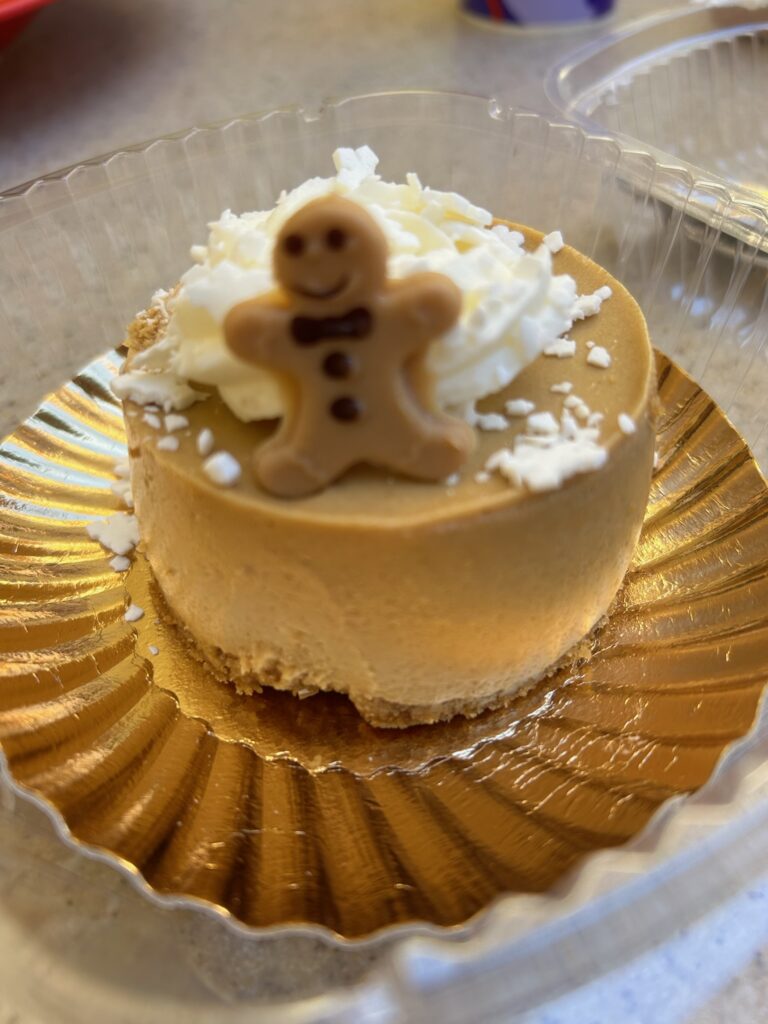 Gingerbread Cheesecake topped with vanilla mousse at California Adventure Park