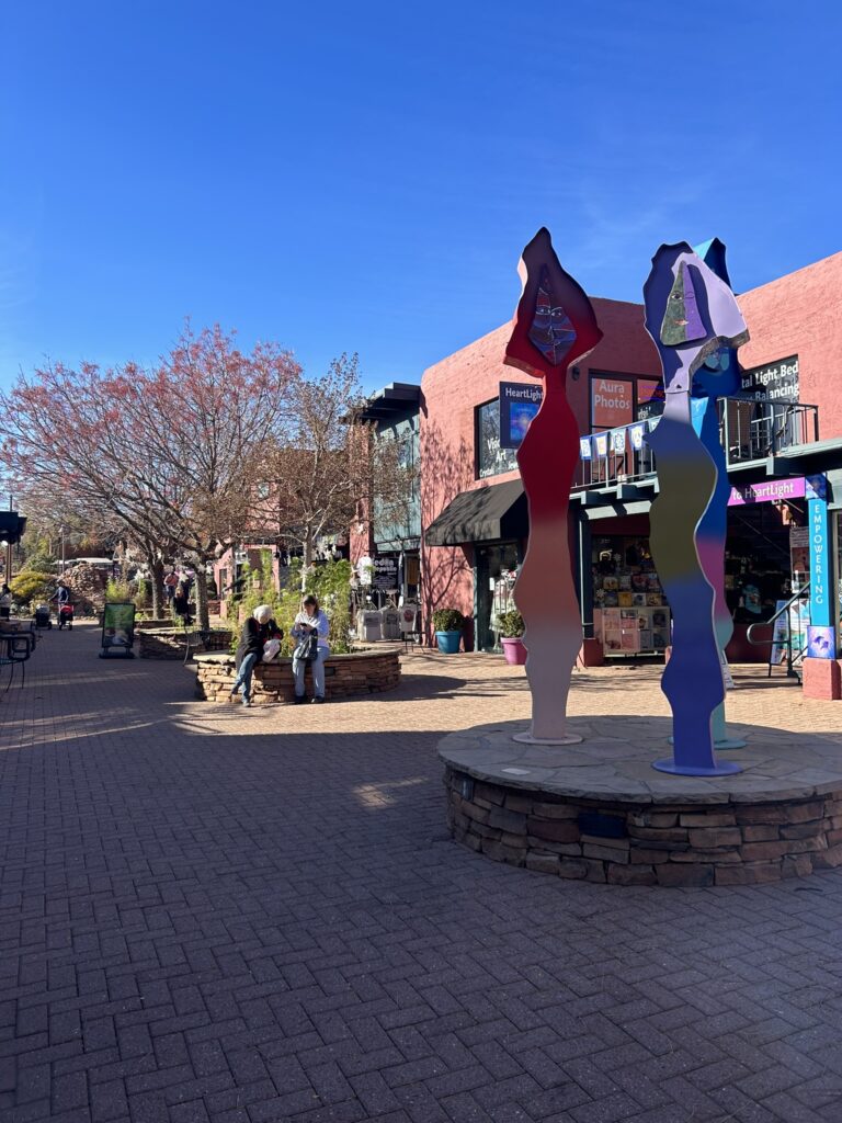 View of the shopping area in Old Town Sedona - Arizona's Red Rock Country