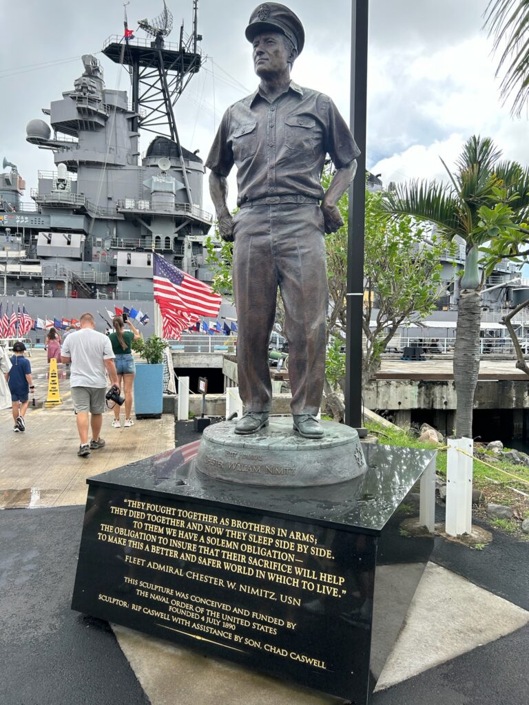 Statue at the USS Missouri Memorial - 48 Hour Itinerary in Hawaii