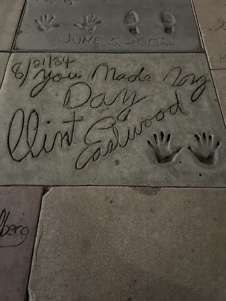 Photo of signatures located at the front of Chinese Theatre near Magic Castle Hotel.