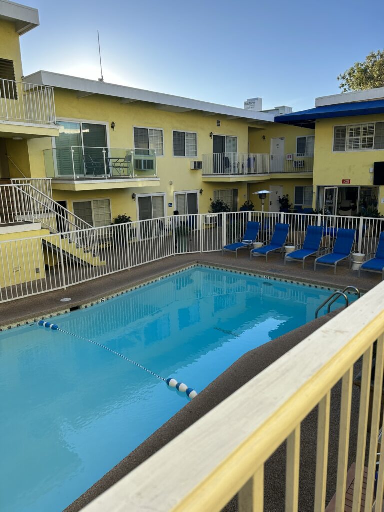 Pool area at the Magic Castle Hotel