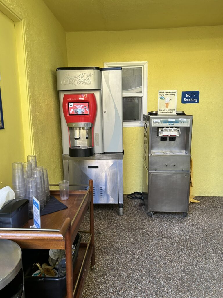 Ice cream and drink machine at the Magic Castle Hotel