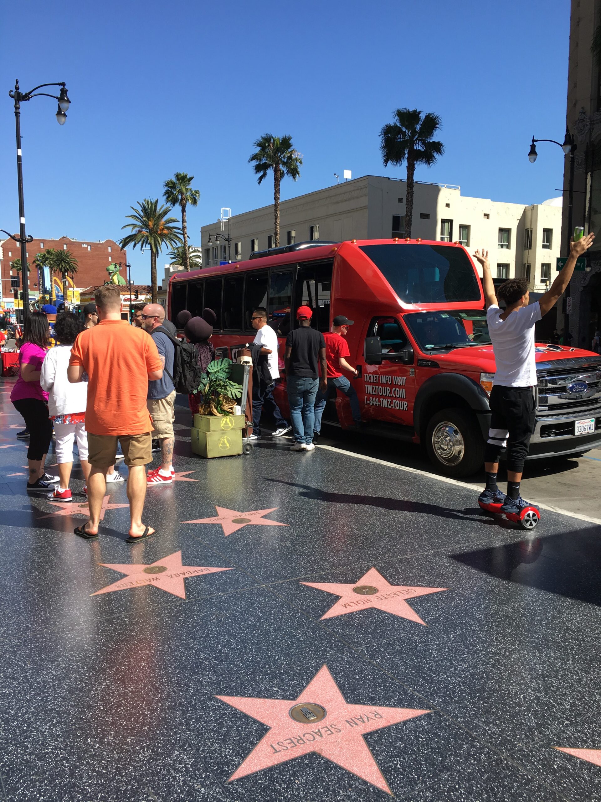 Photo of the Hollywood walk of fame located near the Magic Castle Hotel.